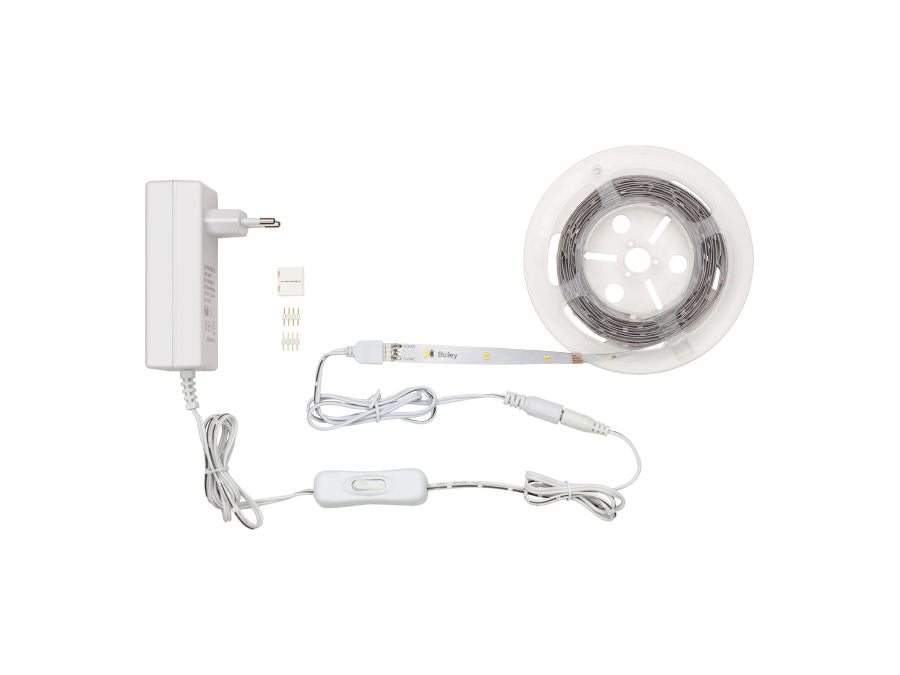LED stripsæt (IP20) - Varm hvid (3000K), m. strømfors. (3m)