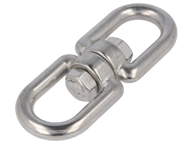 Rustfri stålswivel - kæbe/øje, 10mm
