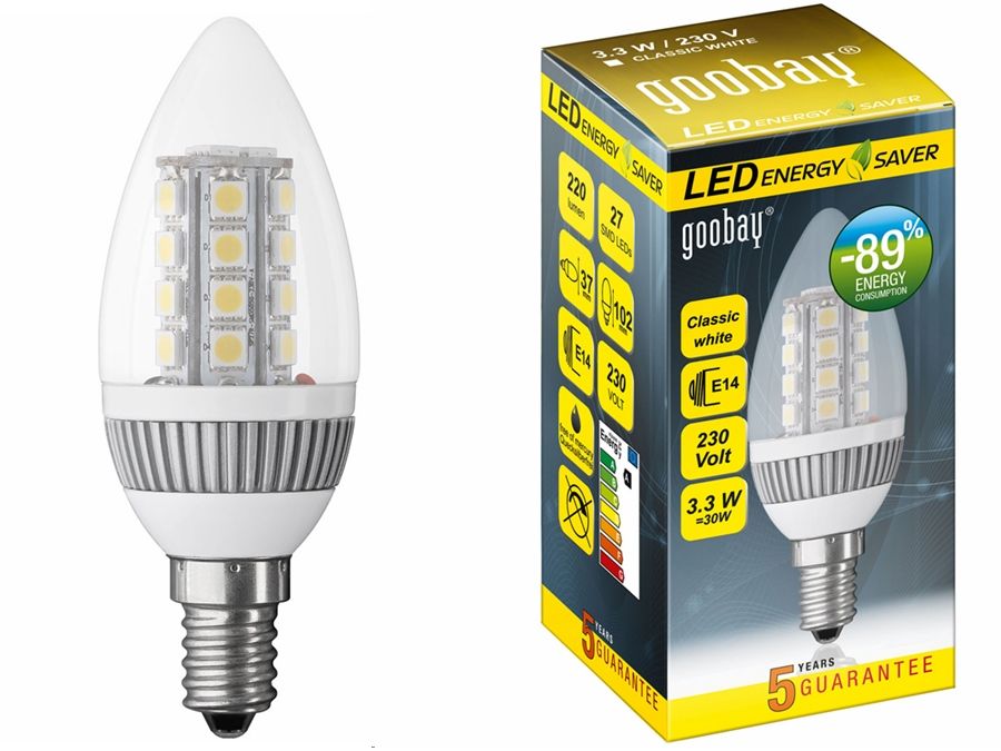 E14 LED kertepære - 230V / 3,8W Neutral Hvid (=25W)