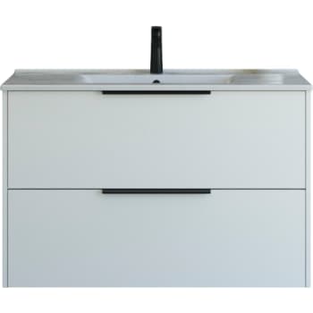 101 cm  Mido+ Classic møbelsæt med Amber vask, glat, hvid mat