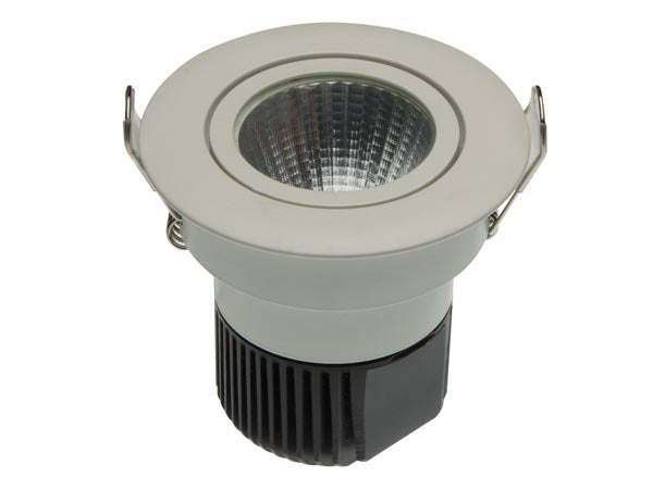 LED indbygningsspot - 230V / 6,5W Rund hvid kip, Varm Hvid