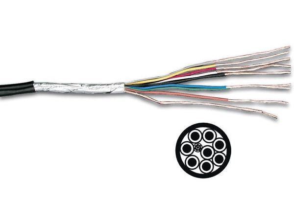 Multikabel - 8x0,19mm² + skærm, Ø4,6mm Sort (metervare)
