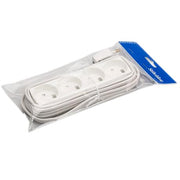 4-stikdåse m/5m ledning hvid GN-pak