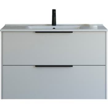 101 cm  Mido+ Classic møbelsæt med Amber vask, glat, sand mat