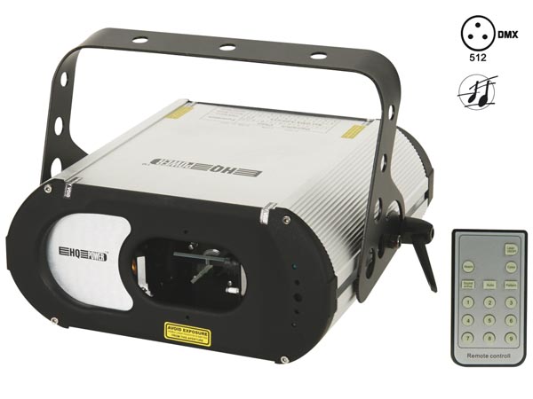 3 farve lasereffekt, 100mW, 9 DMX kanaler
