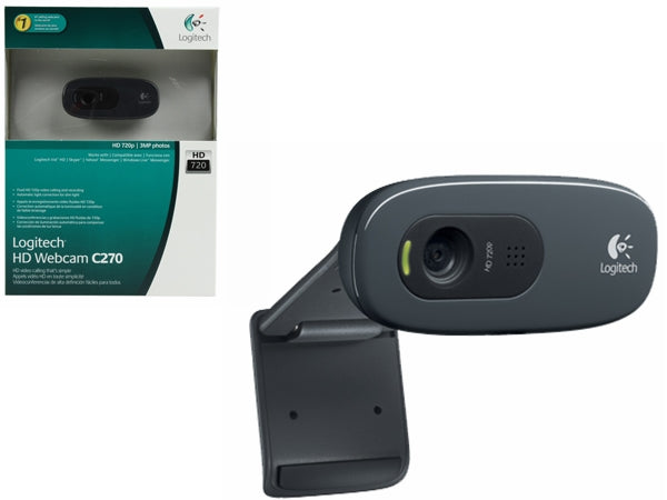 C270 HD webcam - 1280x720p, 3MP, USB 2.0