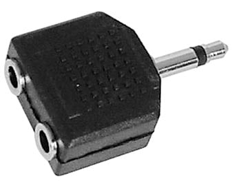 3,5mm mono JACK han til 2 x 3,5mm mono JACK hun