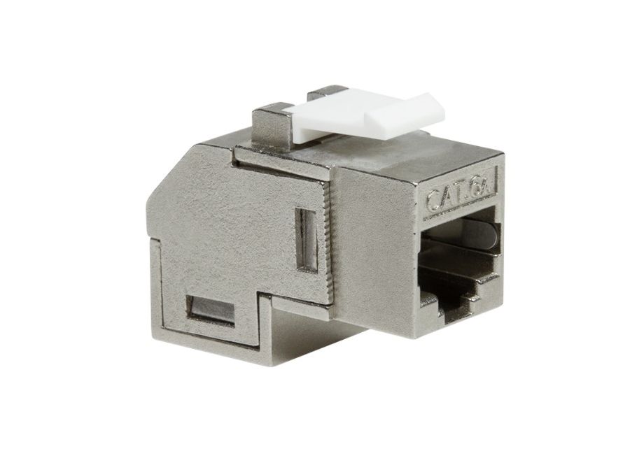 Keystone RJ45 mellemled - CAT6a skærmet, 2 x RJ45(8P8C), 90°