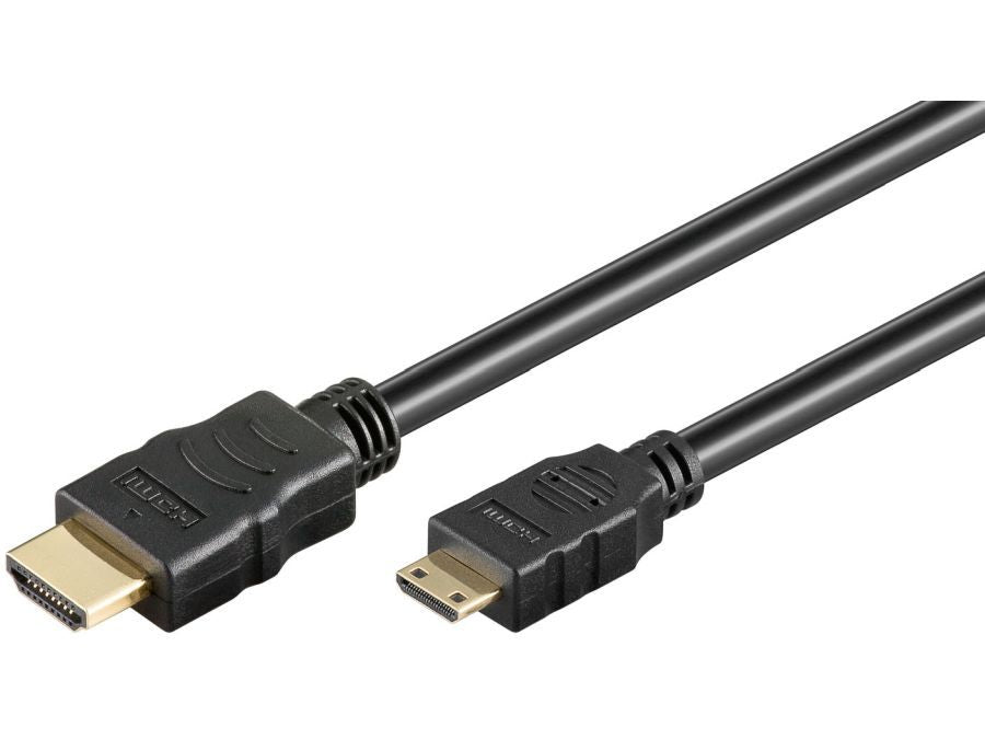 HDMI minikabel - HDMI han til mini-HDMI han m.E, Sort (2m)