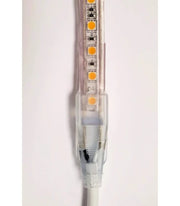 Samling og tætning af 230V strip/neonflex - Med silikone og krympeflex (stik og endestykke)