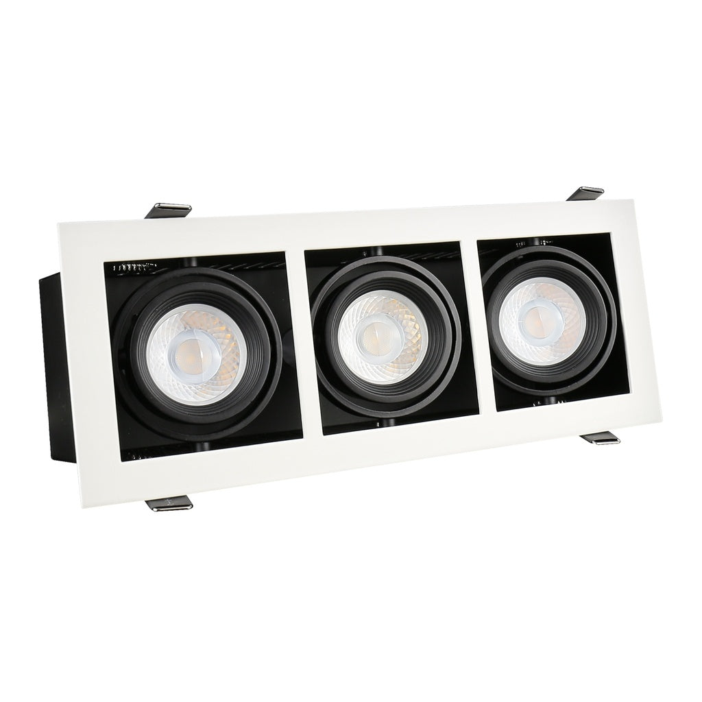 LED Triple Downlight 230V GU10 - Hvid
