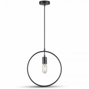 Geometrisk pendel lampe E27 - Mat sort