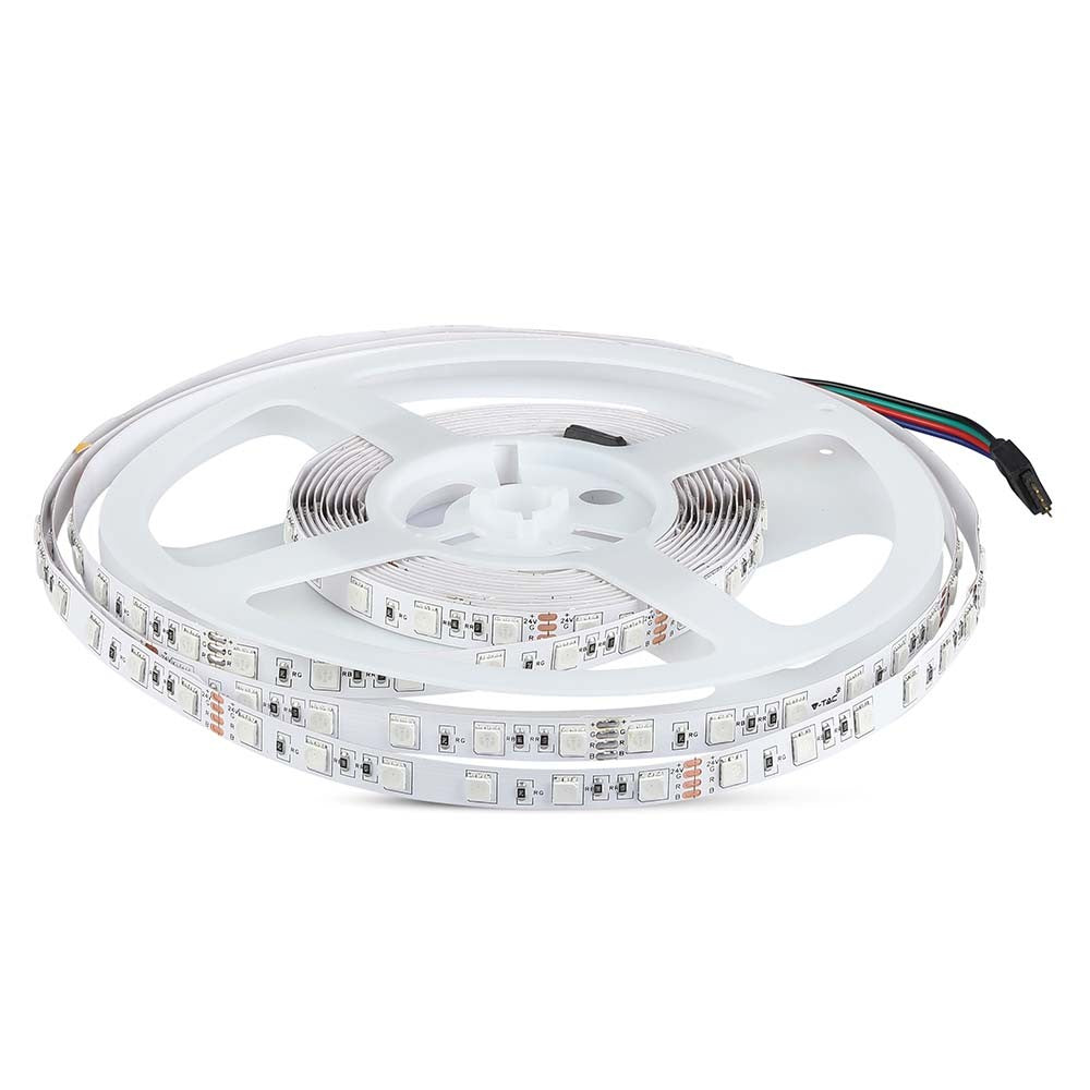 60 LED Stripelys RGB 7W/m IP20 24V - 10m/rulle