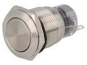 Vandalsikret stålkontakt, 1P ON-(ON) Ø19mm