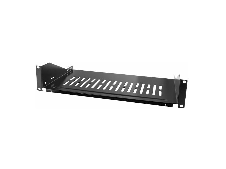19" Hylde til rack skabe, D:250mm, Sort