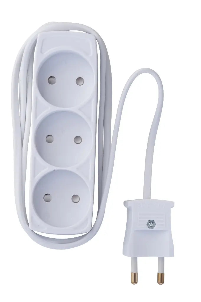 Stikdåse børnesikret 3-vejs 1,5m hvid