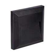 2W Trinlys LED-pære med 3000K varm hvidt lys, sort hus, kvadratisk design, 70lm, RA80, IP65 - Ideel til udendørs belysning