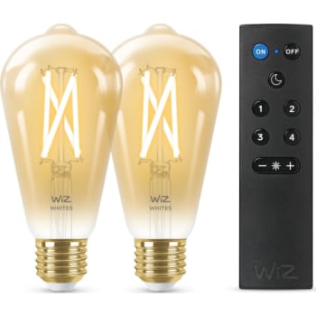 WiZ E27 LED Amber Filament rørpære - kold til varm - 2-pak m/fjernebetjening