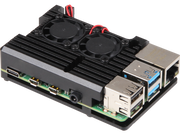 Alu. kabinet til Raspberry Pi 4B - Aktiv køling, Sort