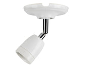 Loft/Væg fatning - E27, Justerbar, Porcelæn, Hvid