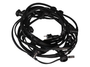 Udendørs lyskæde u. pærer - 50 x E27 sokkel, IP44 (25m)