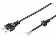 Strømkabel - Euro han til løs ende m. aflastn., Sort (1,5m)