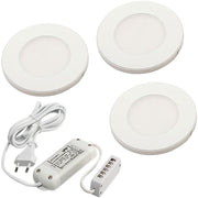 DIOSPOT LED inb.spot 3W sæt af 3 + driver 2700K hvid