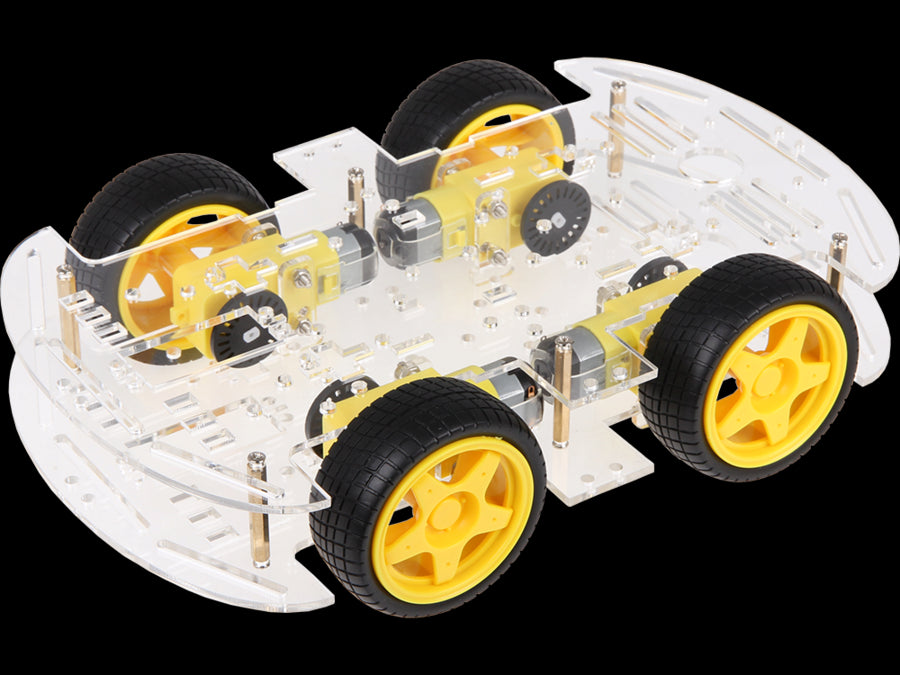 Robotkit - DIY robotbil 4WD, 4,5-9V, 90-300RPM