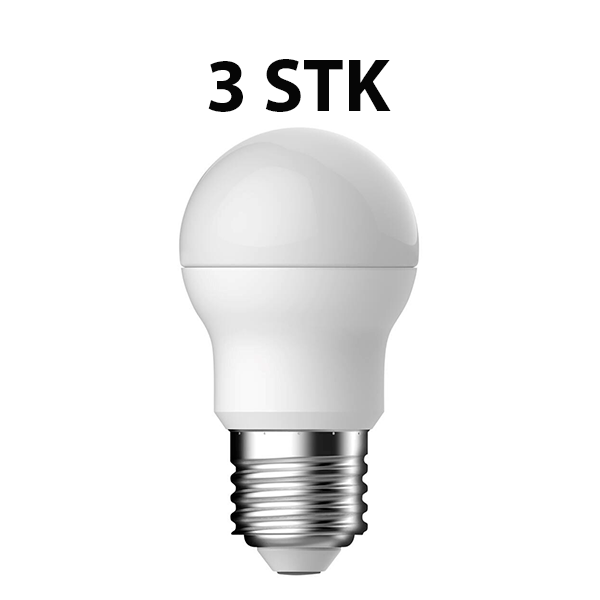 5,8W LED Krone Pære E27 2700K 470Lm 3-pak
