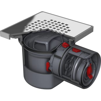 ACO Junior 110 mm kælderafløb m/lukke t/gråt spildevand, rustfri
