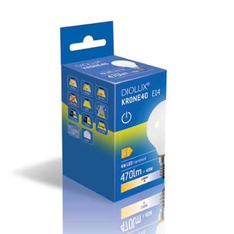 DIOLUX KRONE40 4W 830 E14 470lm tænd/sluk