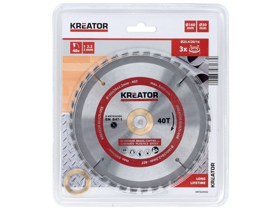 Rundsavsklinge, Ø160mm - Til metaller og plast, 40 tænder