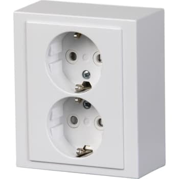 ABB UDVENDIG DOBBELT STIKKONTAKT HVID