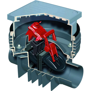 ACO Quatrix 110 mm højvandslukke til gulv, sort spildevand