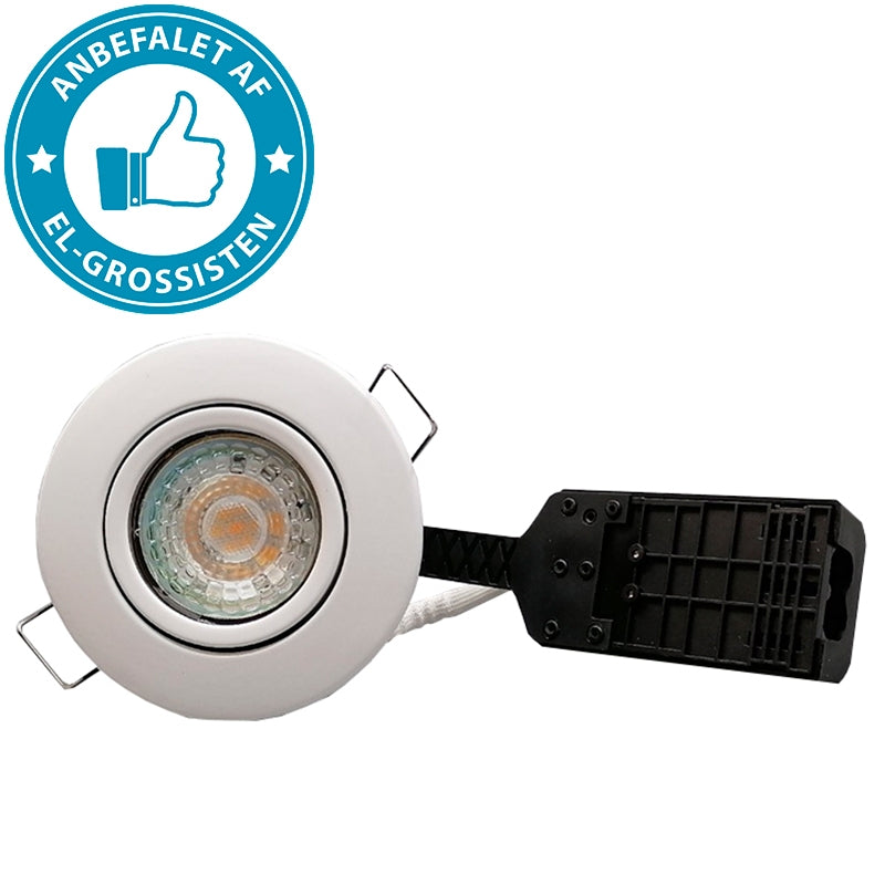 Pro Indbygningsspot m 5,5W DimTone LED pære - Mat hvid