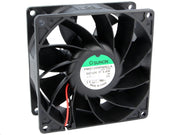 DC blæser - 92x92x38mm 12Vdc, Kugleleje 5,6W, 2 ledn.