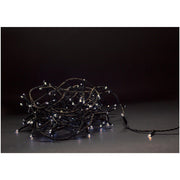 5 meter varm hvid LED julelyskæde - 50 LED, IP44 udendørs, IR fjernbetjening, timer, batteri