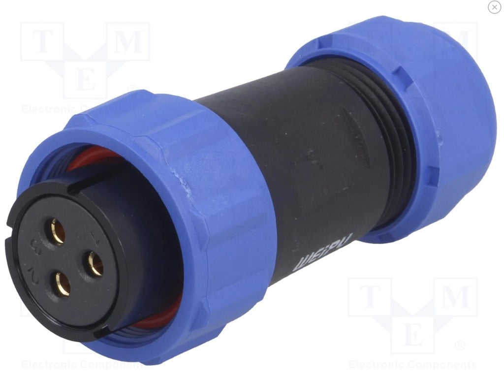 Rundstik, SP21 - 3P hun, indv. gevind, Ø7-12mm, 10A (IP68)