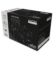 4 meter udendørs LED iskrystal lyskæde - IP44, 230V, 180 LED, kold hvid