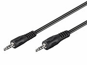 Audiokabel - 2 x 3,5mm stereo JACK han, Sort (2,5m)