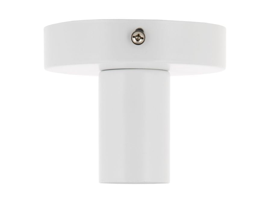 Loft/Væg fatning - E27, Metal, Hvid