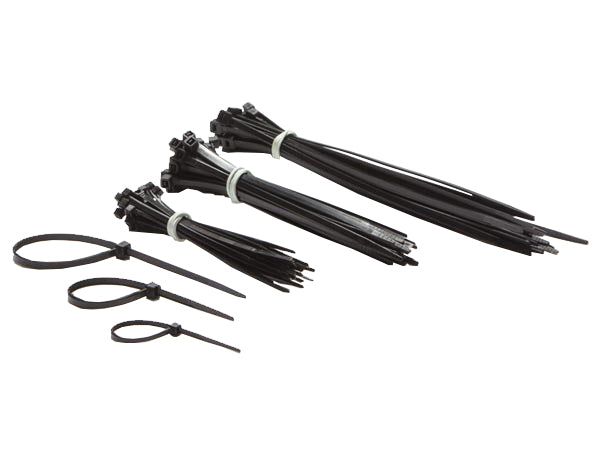 Kabelstrips sortiment - Sort (75 stk.)