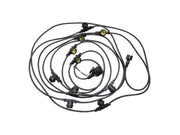 Prof. udendørs lyskæde u. pærer - 10 x E27 sokler (10m)