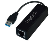 USB 3.0 gigabit ethernet LAN adapter, Sort (10/100/1000Mbps)