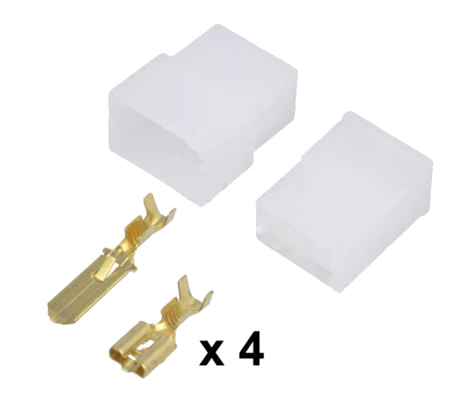 Isoleret spadestiksæt til ledningsmont. - 4P 6,3mm han/hun