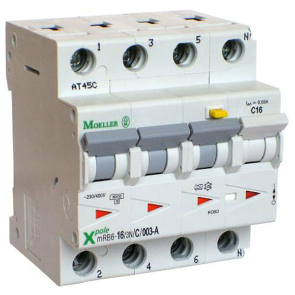 Kombiafbryder 10A 3P+N C 30mA 4M 6KA (HPFI type A)