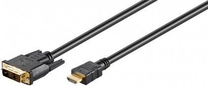 DVI/HDMI kabel - DVI-D(18+1) han > HDMI han, Sort (1,5m)