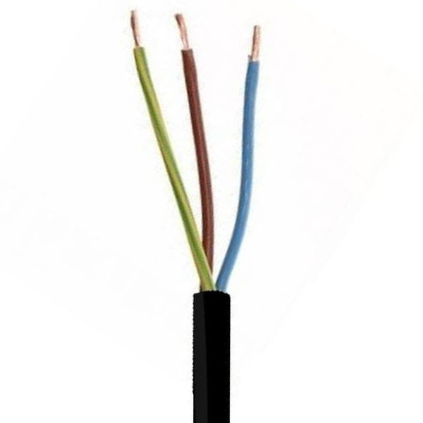 Downlight ledning 3x1,5mm² sort 90°C - 100 m.