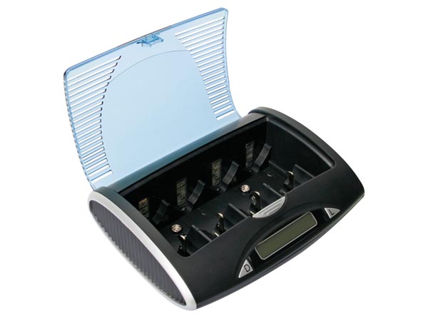 Hurtig universal NIMH batterilader/aflader med LCD og USB