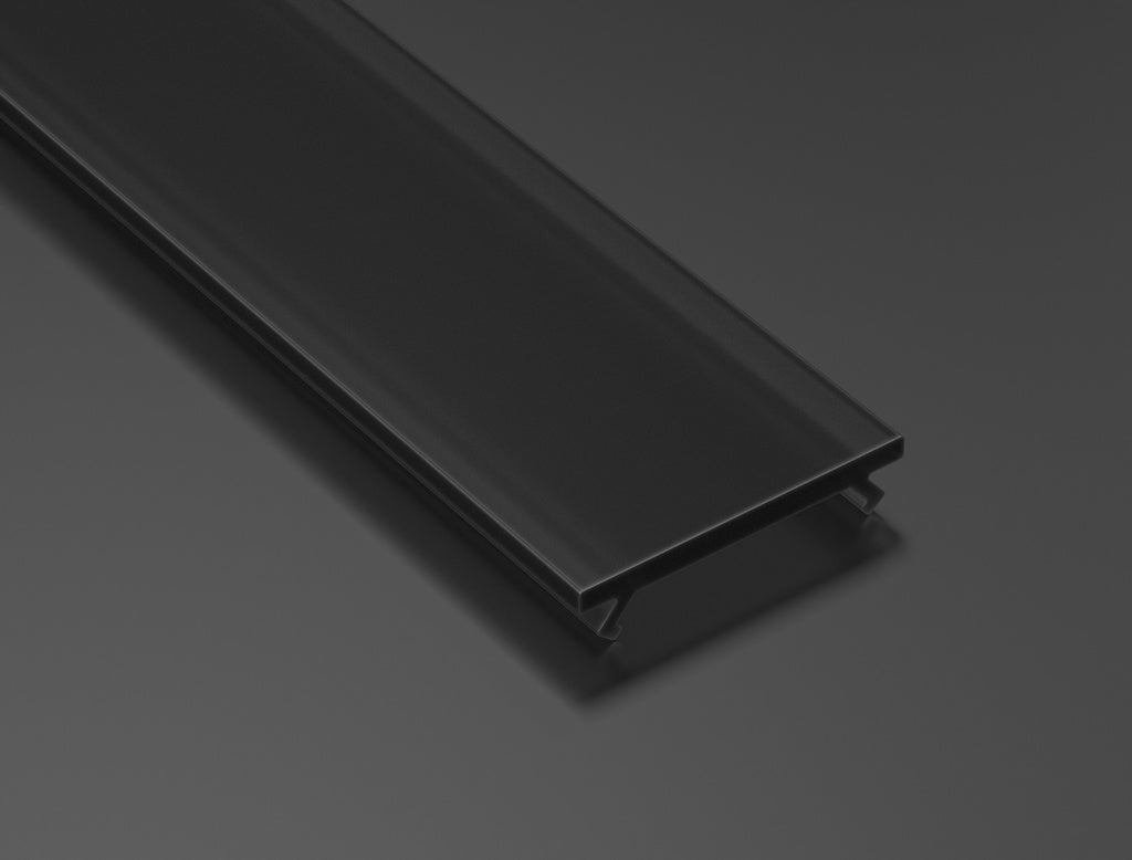 Cover til alu. LED profil, 12mm, Sort, UV best. (2,02m)